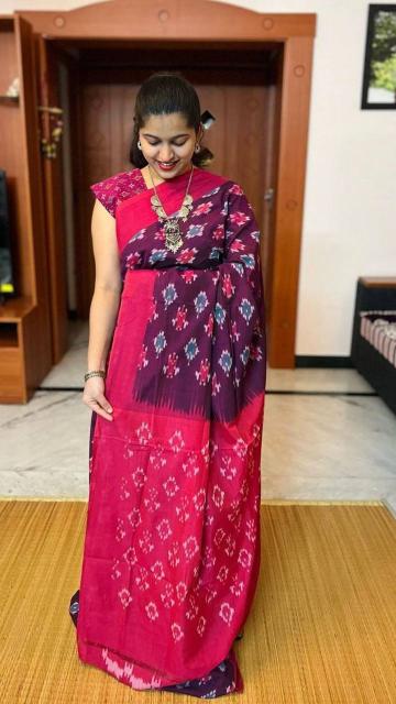 Sckr Ikkat A Party wear saree wholesaler in Hyderabad
